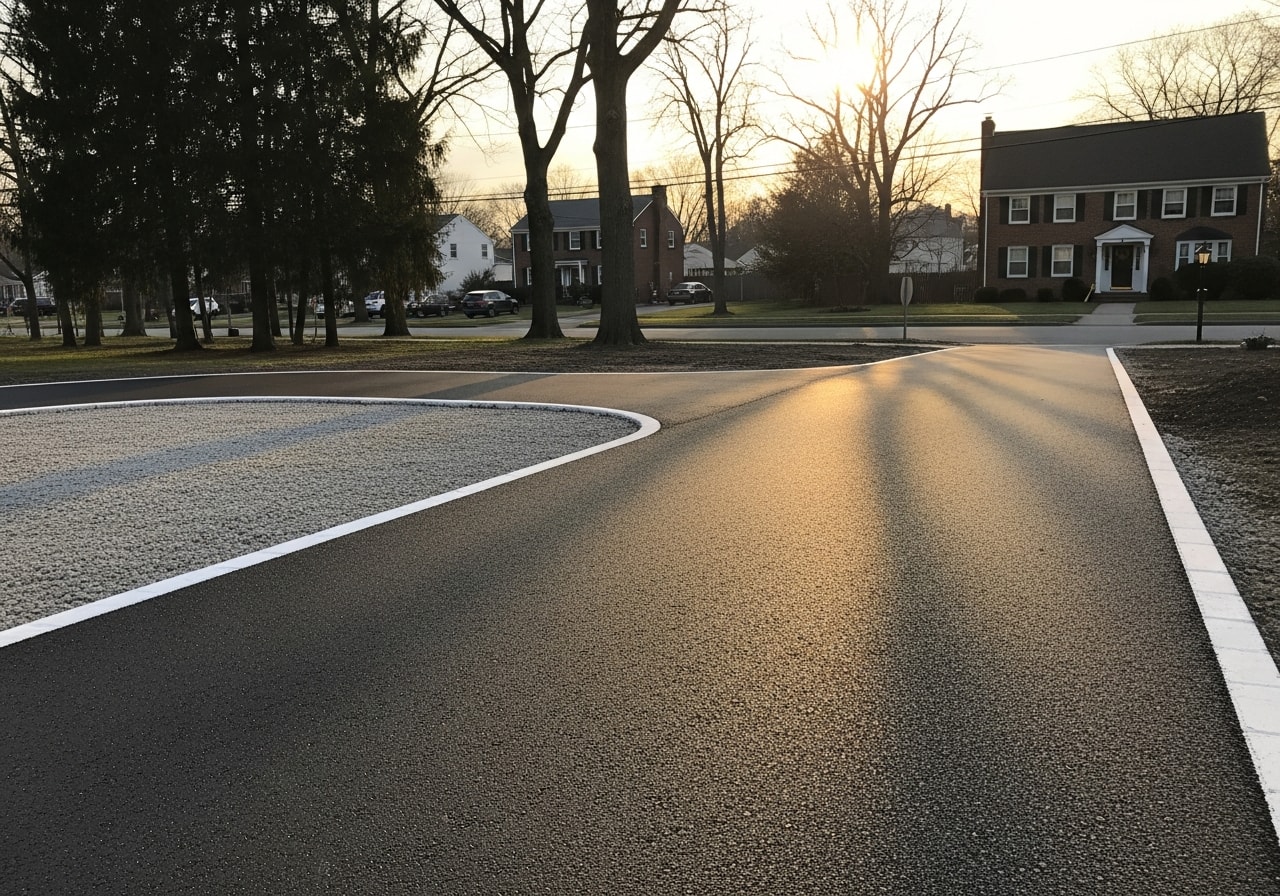 New asphalt driveway installed in Newark, Essex County