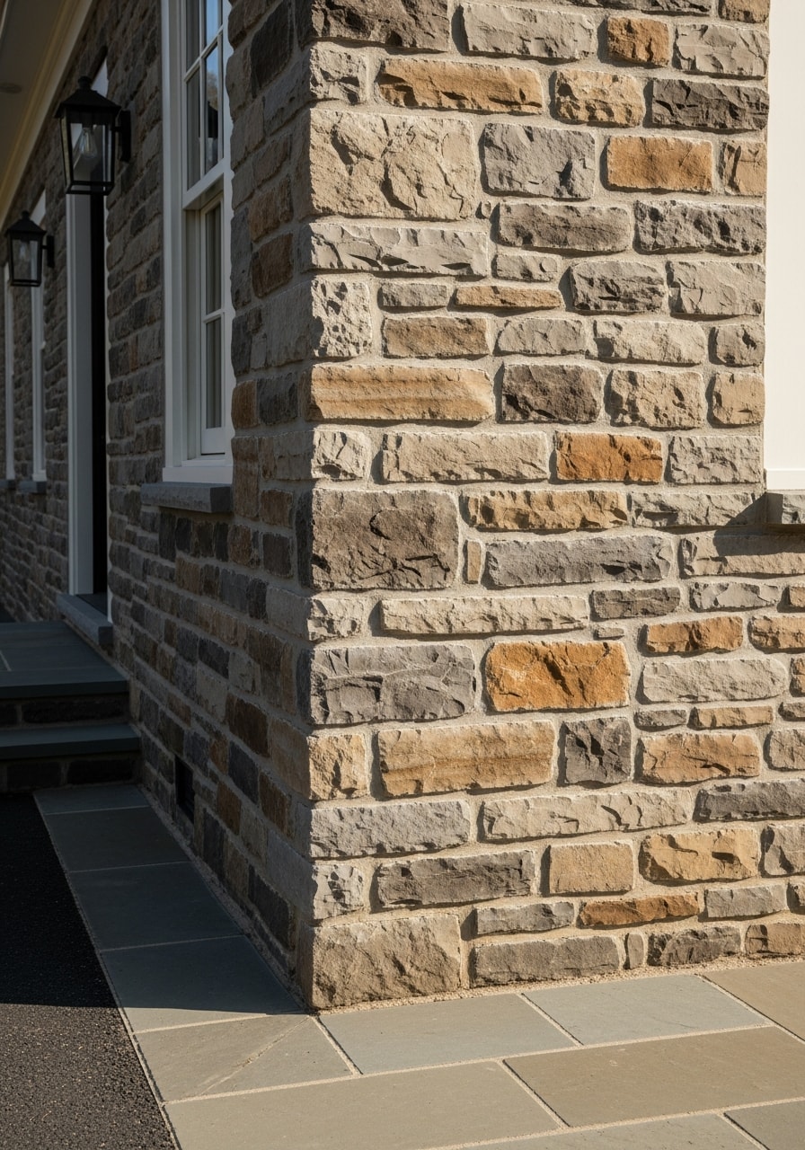 Close-up of a home exterior in a Hunterdon County neighborhood, highlighting local architectural style and property maintenance.